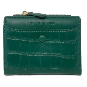 David Jones Paris Women Slim Bifold Wallet Credit Card Name Card Holder  - Green